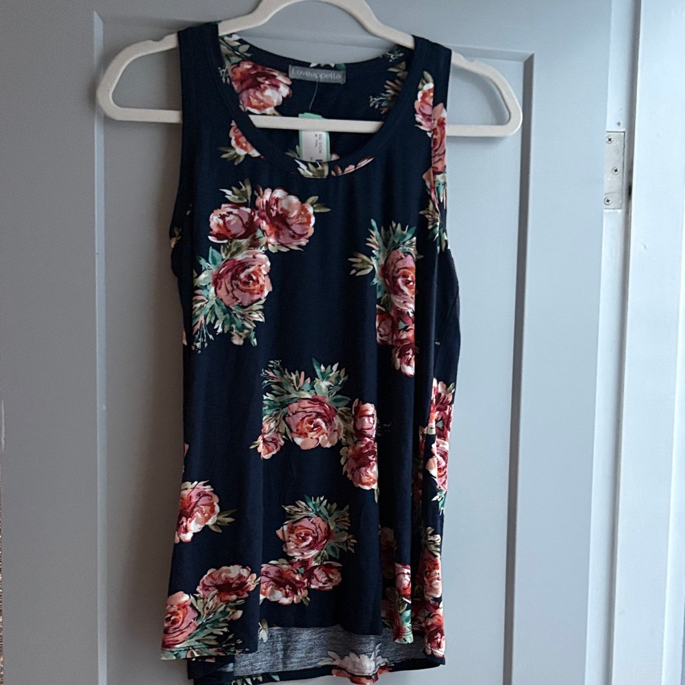 Loveappella Navy Floral Top